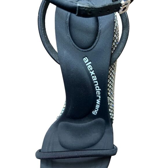 Alexander Wang Dahlia Crystal-Embellished Wedge 105mm Sandals NWOB Size 37 - Picture 10 of 11